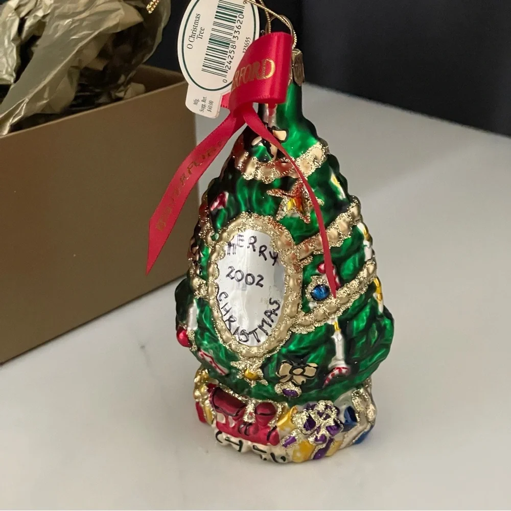 2002 O Christmas Tree Heriloom Ornament by Waterford (broken)